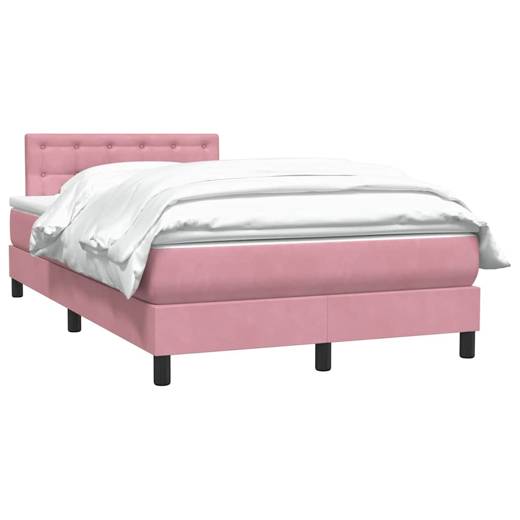 vidaXL Boxspring met matras fluweel roze 120x220 cm, foto 2