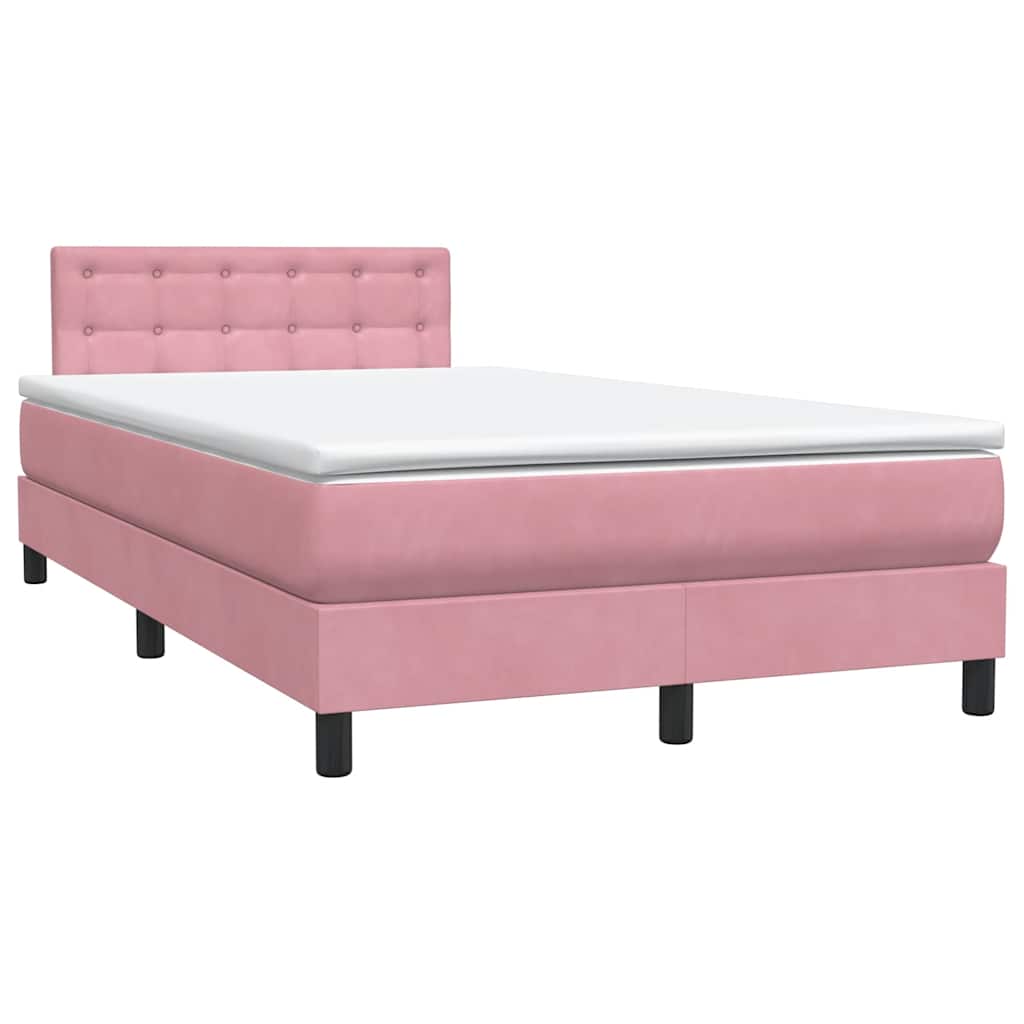 vidaXL Boxspring met matras fluweel roze 120x220 cm, foto 4