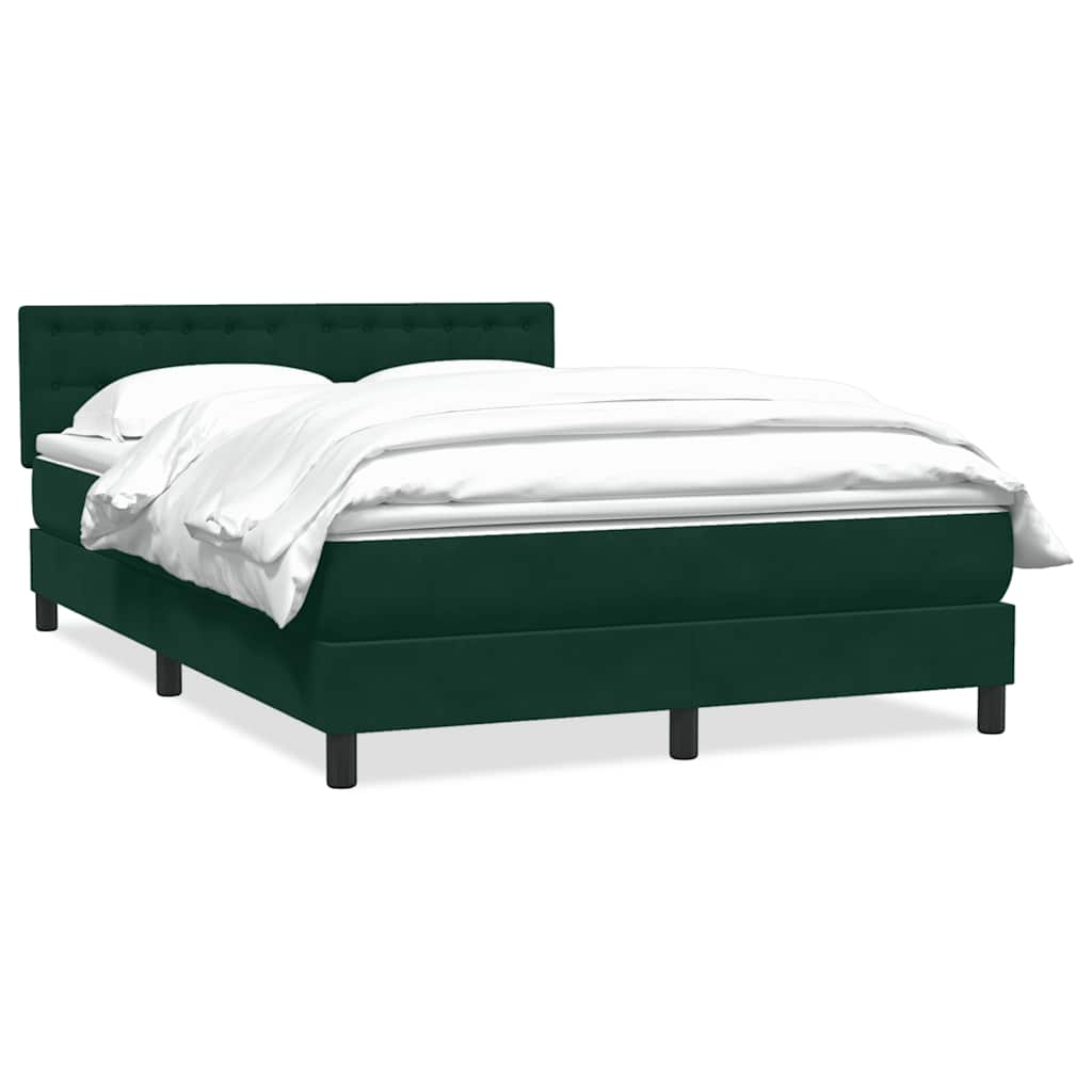 vidaXL Box spring postel s matrací tmavě zelená 160x220 cm samet