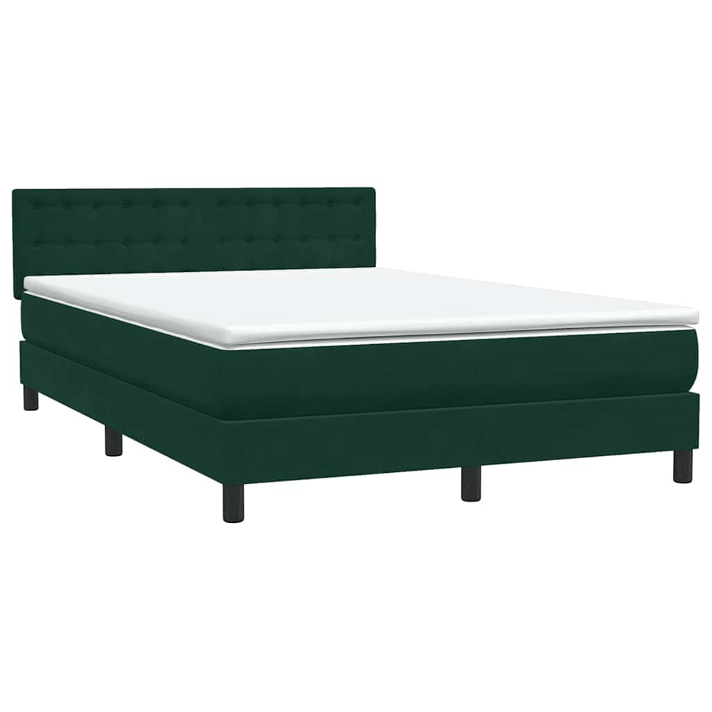 vidaXL Boxspring met matras fluweel donkergroen 160x220 cm groen, foto 4