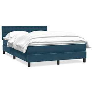 Box spring postel s matrací tmavě modrá 160x220 cm samet - obrázek 2