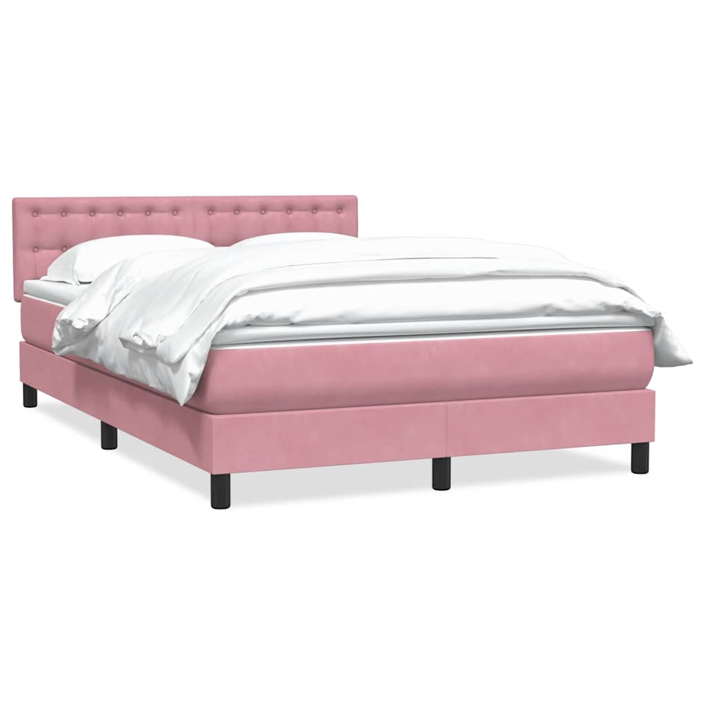 Thumbnail - vidaXL Boxspringbett mit Matratze Rosa 160x220 cm Samt