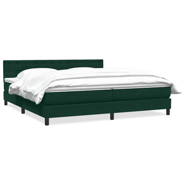 vidaXL Box Vedruvoodi madratsiga Tumeroheline 180x220 cm samet