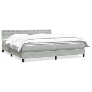 Box spring postel s matrací světle šedá 200x220 cm samet - obrázek 2