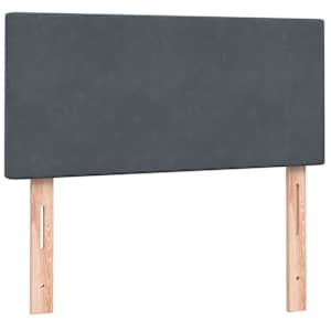 Box spring postel s matrací a LED tmavě šedá 80x210 cm samet - obrázek 7