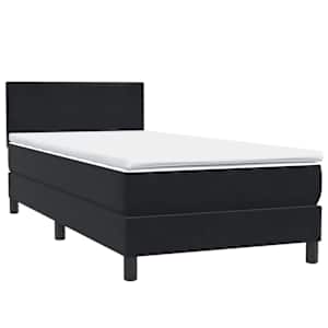 Box spring postel s matrací a LED černá 90x210 cm samet - obrázek 5