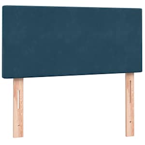 Box spring postel s matrací a LED tmavě modrá 100x210 cm samet - obrázek 7