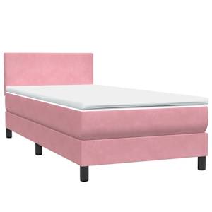 Box spring postel s matrací a LED růžová 100x210 cm samet - obrázek 5