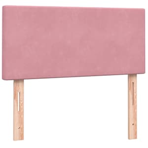 Box spring postel s matrací a LED růžová 100x210 cm samet - obrázek 7