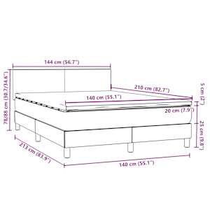 Box spring postel s matrací a LED růžová 140x210 cm samet - obrázek 16