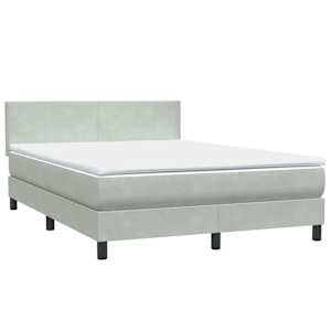 Box spring postel s matrací a LED světle šedá 160x210 cm samet - obrázek 5