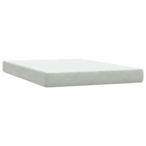 Box spring postel s matrací a LED světle šedá 160x210 cm samet - obrázek 8