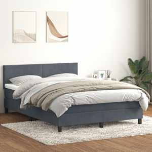 Box spring postel s matrací a LED tmavě šedá 160x210 cm samet