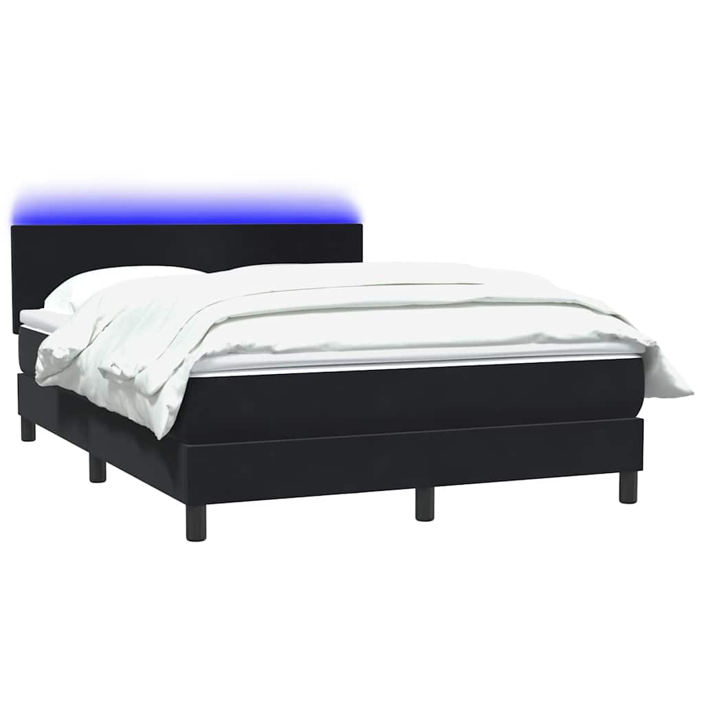 Thumbnail - vidaXL Boxspringbett mit Matratze & LED Schwarz 160x210 cm Samt