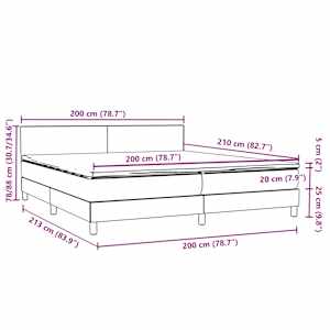 Box spring postel s matrací a LED tmavě zelená 200x210 cm samet - obrázek 16