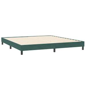 Box spring postel s matrací a LED tmavě zelená 200x210 cm samet - obrázek 6
