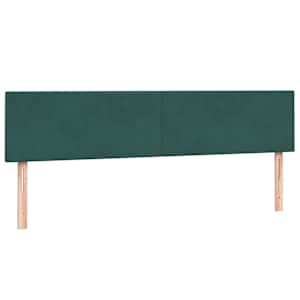 Box spring postel s matrací a LED tmavě zelená 200x210 cm samet - obrázek 7