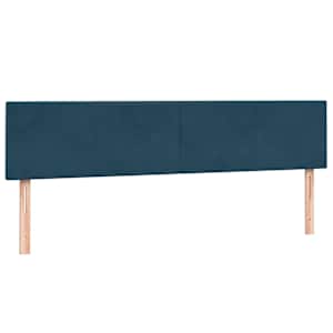 Box spring postel s matrací a LED tmavě modrá 200x210 cm samet - obrázek 7