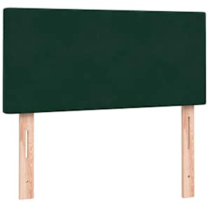 Box spring postel s matrací a LED tmavě zelená 80x220 cm samet - obrázek 7