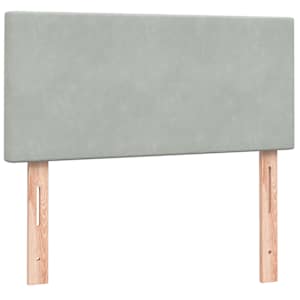 Box spring postel s matrací a LED Světle šedá 90x220 cm Samet - obrázek 7