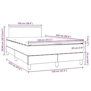 Box spring postel s matrací a LED růžová 120x220 cm samet - obrázek 16