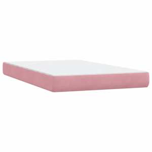 Box spring postel s matrací a LED růžová 120x220 cm samet - obrázek 8