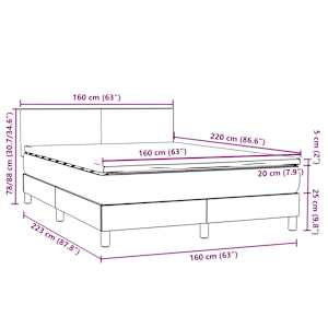 Box spring postel s matrací a LED tmavě zelená 160x220 cm samet - obrázek 16