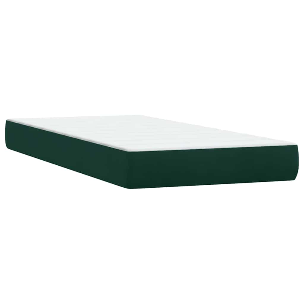 Box spring postel s matrací a LED tmavě zelená 180x220 cm samet - obrázek 8