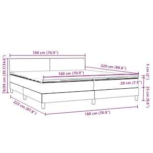 Box spring postel s matrací a LED tmavě zelená 180x220 cm samet - obrázek 16
