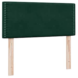 Box spring postel s matrací a LED tmavě zelená 90x210 cm samet - obrázek 7