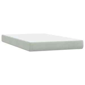 Box spring postel s matrací a LED světle šedá 120x210 cm samet - obrázek 8