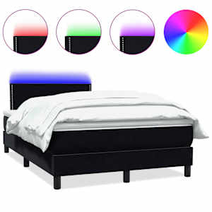 Box spring postel s matrací a LED černá 120x210 cm samet - obrázek 2