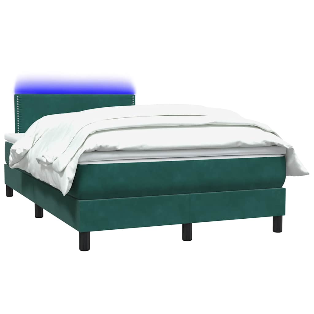 Thumbnail - vidaXL Boxspringbett mit Matratze Dunkelgrün 120x210 cm Samt