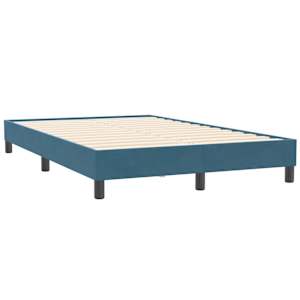 Box spring postel s matrací a LED tmavě modrá 120x210 cm samet - obrázek 6