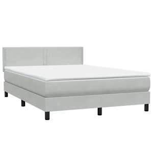 Box spring postel s matrací a LED světle šedá 140x210 cm samet - obrázek 5