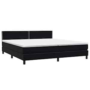 Box spring postel s matrací a LED černá 200x210 cm samet - obrázek 5