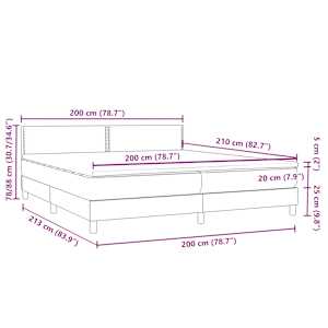Box spring postel s matrací a LED tmavě modrá 200x210 cm samet - obrázek 16