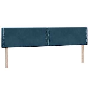 Box spring postel s matrací a LED tmavě modrá 200x210 cm samet - obrázek 7