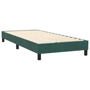 Box spring postel s matrací a LED tmavě zelená 90x220 cm samet - obrázek 6