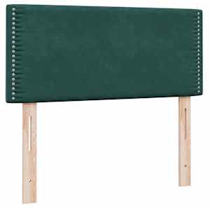 Box spring postel s matrací a LED tmavě zelená 90x220 cm samet - obrázek 7