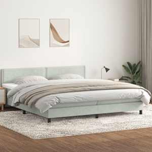 Box spring postel s matrací a LED světle šedá 180x220 cm samet - obrázek 4