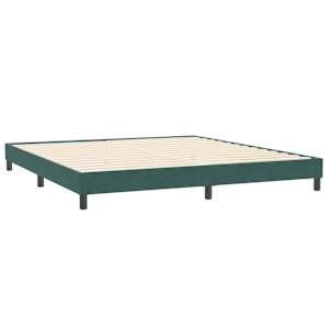 Box spring postel s matrací a LED tmavě zelená 180x220 cm samet - obrázek 6