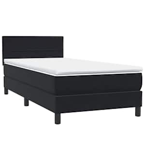Box spring postel s matrací a LED černá 90x210 cm samet - obrázek 5