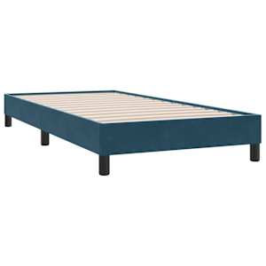 Box spring postel s matrací a LED tmavě modrá 100x210 cm samet - obrázek 6