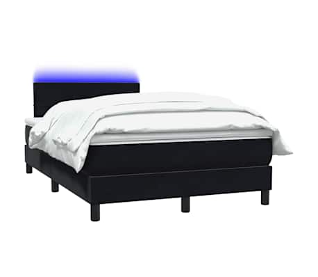 vidaXL Κρεβάτι Boxspring με Στρώμα Μαύρο 1120x210 εκ. Βελούδινο