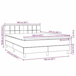 Box spring postel s matrací a LED světle šedá 160x210 cm samet - obrázek 16