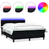 vidaXL kontinentaalvoodi madrats ja LED, must, 160x210 cm, samet