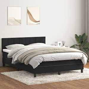 Box spring postel s matrací a LED černá 160x210 cm samet - obrázek 4