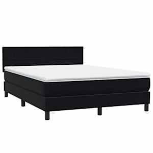 Box spring postel s matrací a LED černá 160x210 cm samet - obrázek 5