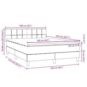Box spring postel s matrací a LED růžová 160x210 cm samet - obrázek 16